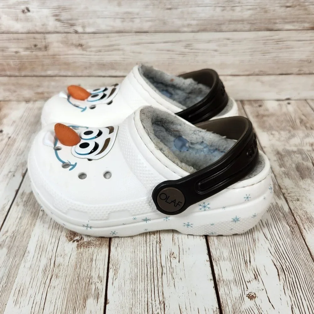 CROCS Kids' Disney Frozen Olaf Sherpa Lined Unisex Toddler C6 Classic Clog Shoe